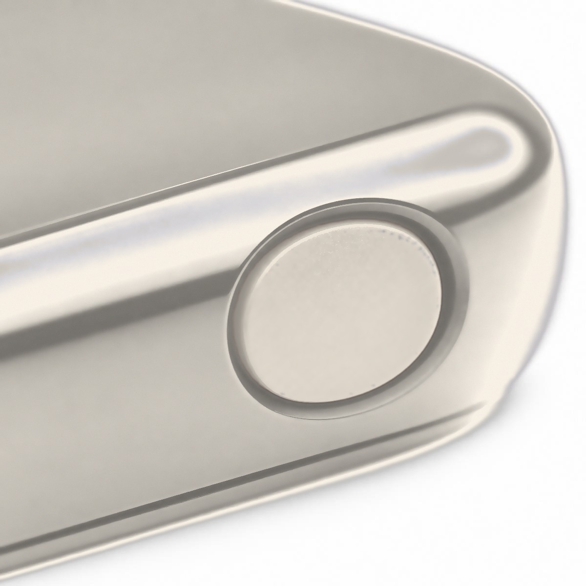 Macro view of the recessed coral call button