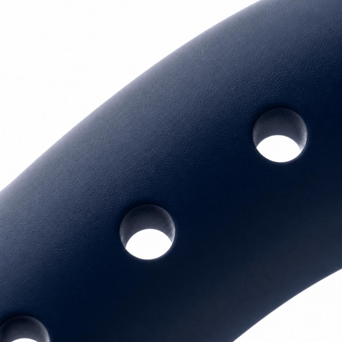 Macro view of the soft matte silicone strap texture